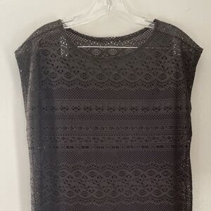 Brown Fishnet style Swimsuit coverup size small